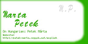 marta petek business card
